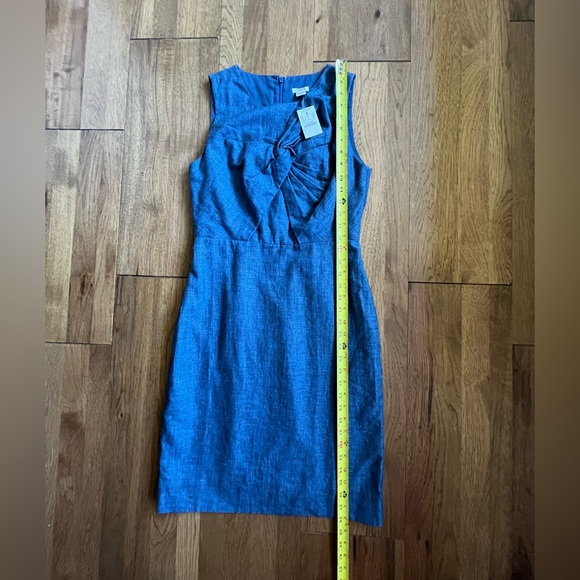NWT J. Crew Linen Cotton Shift Dress Blue Womens Sz 4 Preppy Minimal New England - Picture 7 of 10